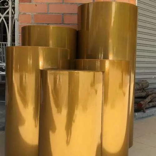 (CYB) Gold Cylinder Box  - M - 30 cm ( W ) 51 cm ( H )