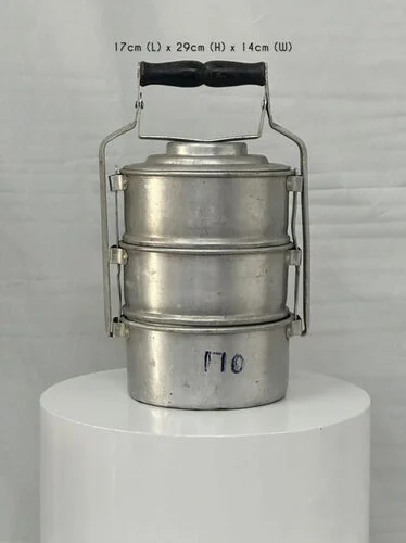 (SM) Mangkuk Tingkat "Sia" - 3 compartment silver
