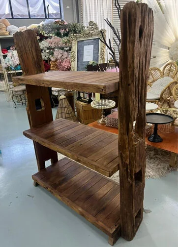 ™ 3 Tier Antique Wood Display Rack