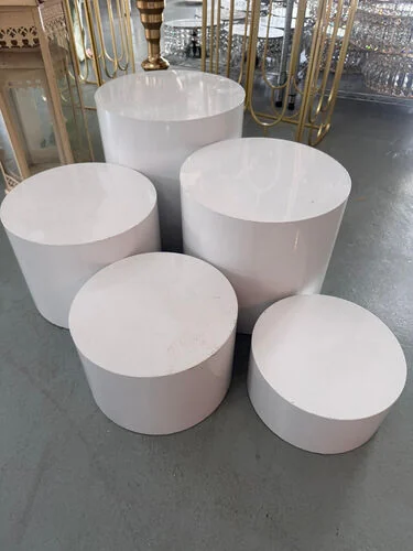 White Small Metal Cylinder Box - XXL - 12inch(H) X 12inch(W)
